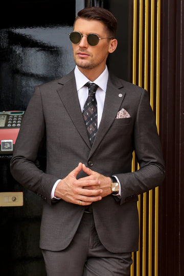 Dark Brown Formal 2PC Suit