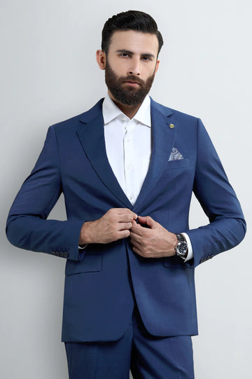 Mens Light Blue Plain 2PC Suit 20-6-26