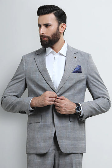 Mens Light Brown Check 2PC Suit