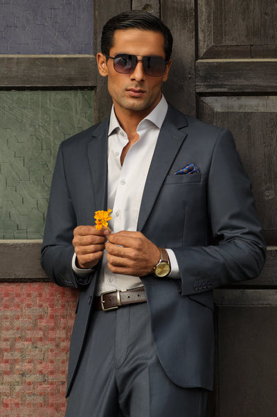 Mens 2PC Blue Suit Coat