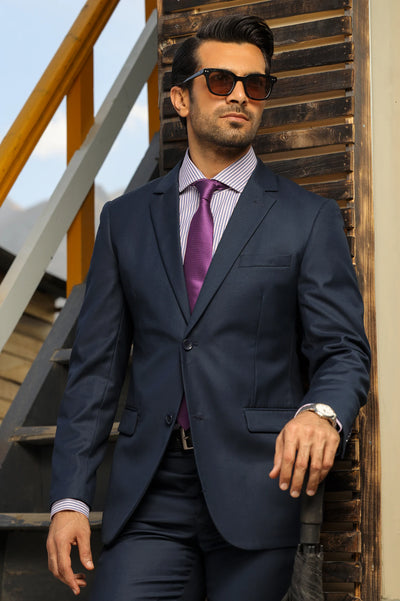 Mens 2PC Navy Blue Suit Coat