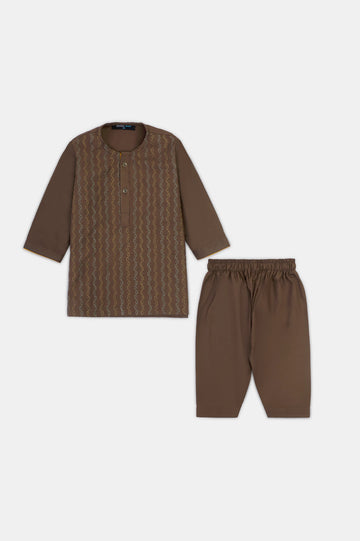 Brown Infant Kurta Shalwar