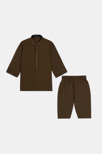 Brown Infant Kurta Shalwar