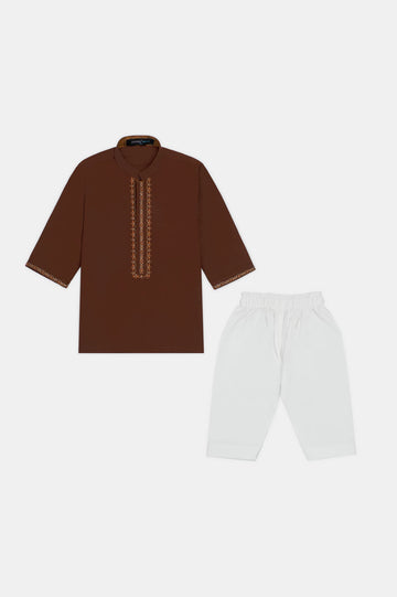 Brown Infant Kurta Shalwar