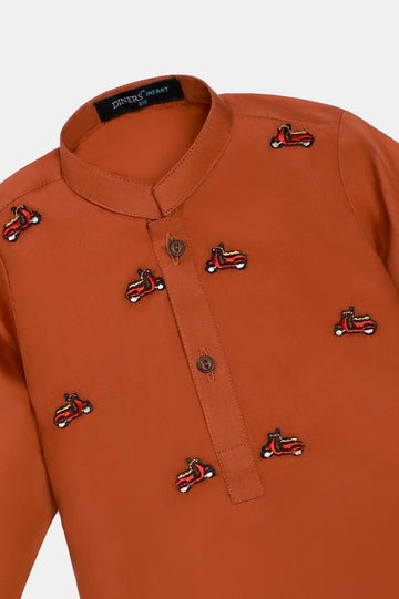 Rust Infant Kurta Shalwar