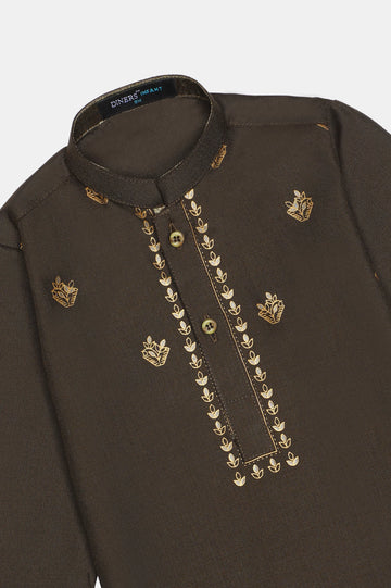 Brown Infant Kameez Shalwar