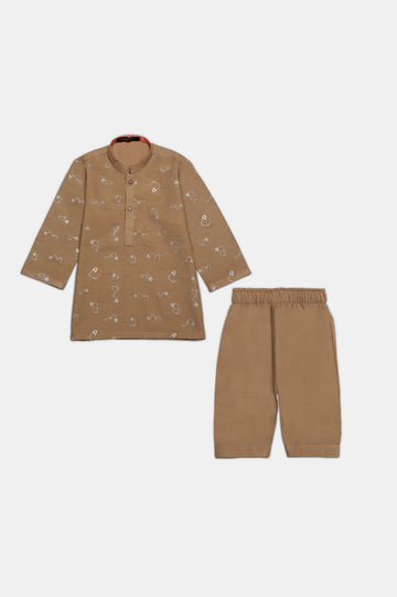Brown Infant Kurta Shalwar