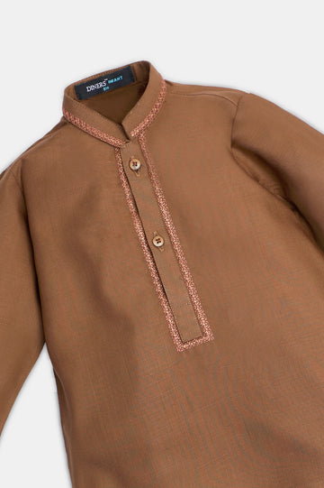 Brown Infant Kurta Shalwar
