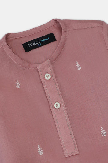 Pink Infant Screen Printed Kurta Shalwar