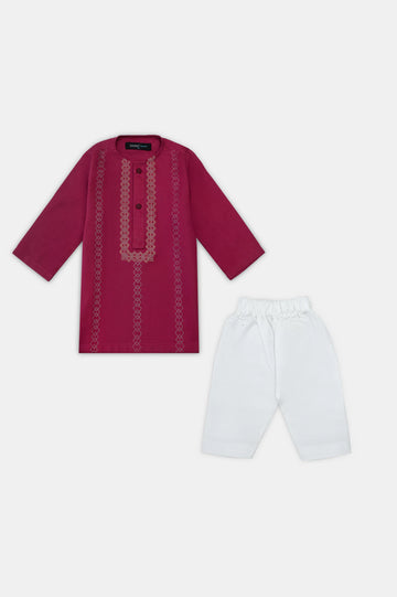 Purple Infant Screen Printed  Kurta Shalwar