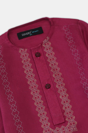 Purple Infant Screen Printed  Kurta Shalwar