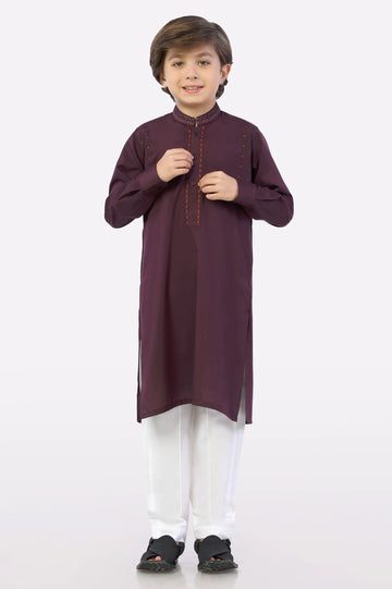 Dark Purple Boys Kurta Pajama