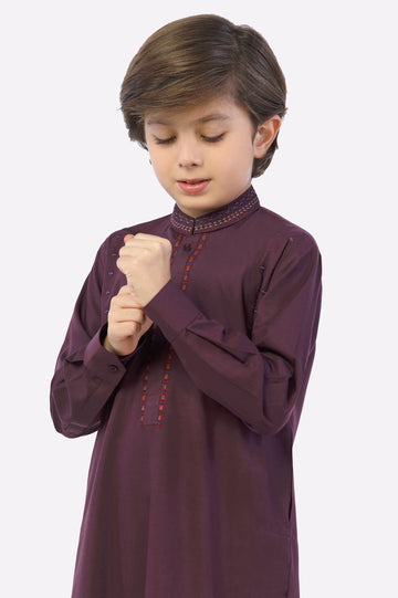 Dark Purple Boys Kurta Pajama
