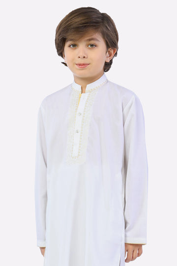Off White Boys Kurta Pajama