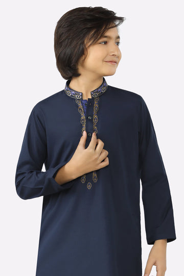 Navy Blue Boys Kurta Pajama