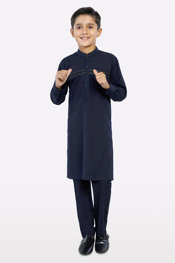 Navy Blue Boys Kurta Pajama