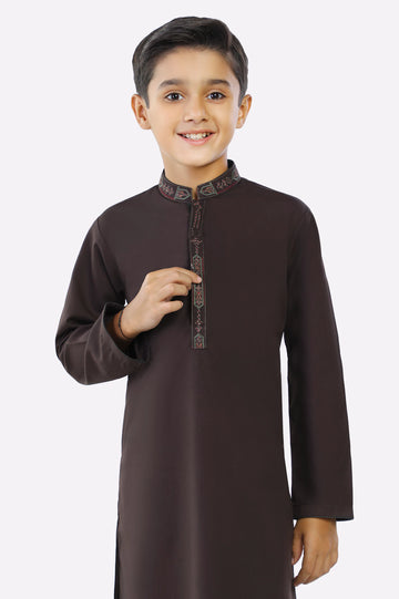 Dark Brown Boys Kurta Pajama