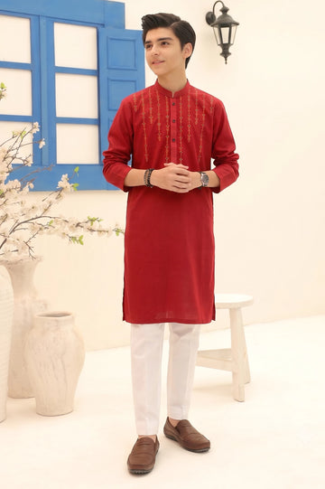 Dark Red Boys Kurta Pajama