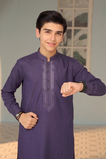 Dark Purple Boys Kurta Pajama