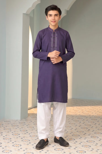 Dark Purple Boys Kurta Pajama