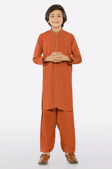 Rust Boys Kurta Shalwar