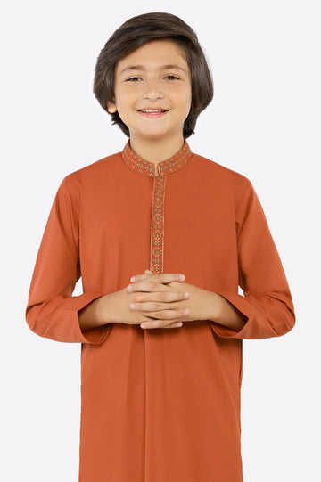 Rust Boys Kurta Shalwar