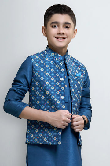 Teal Blue Boys Waistcoat