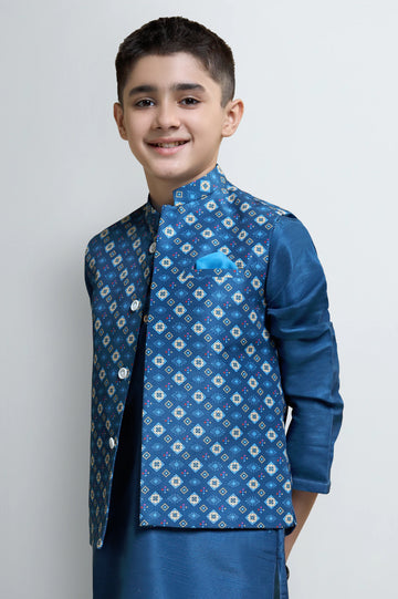 Teal Blue Boys Waistcoat