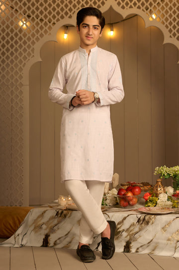 White Teens Kurta Pajama