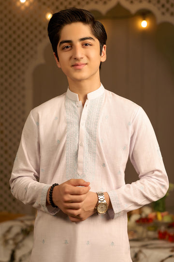 White Teens Kurta Pajama
