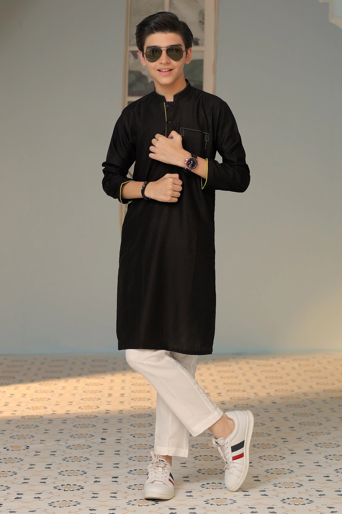 Boys Black Kurta Pajama