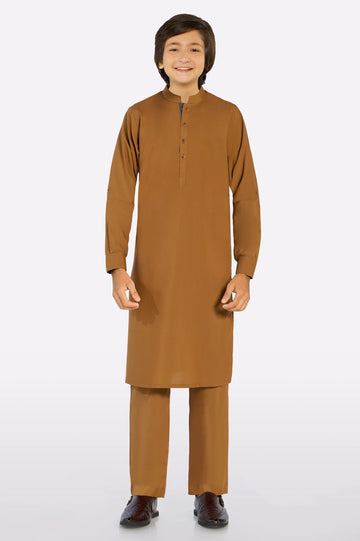 Brown Teens Kurta Pajama