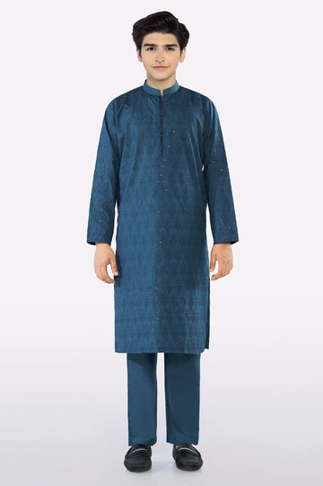 Blue Teens Kurta Pajama