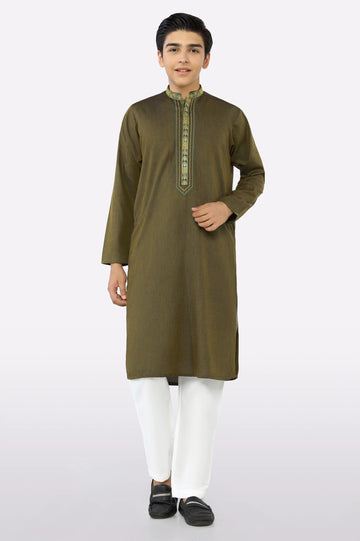 Dark Green Teens Kurta Pajama