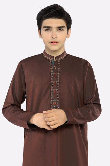 Maroon Teens Kurta Pajama