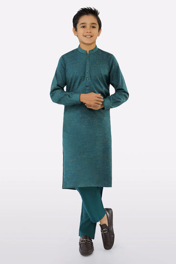Green Teens Kurta Pajama