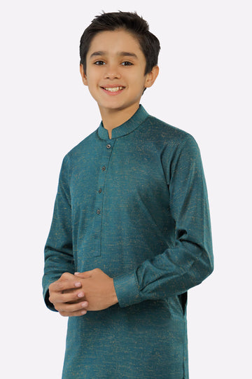Green Teens Kurta Pajama