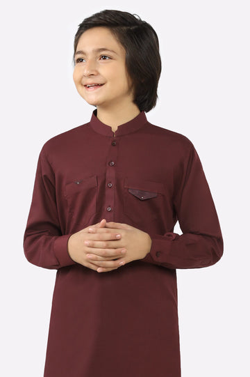 Dark Purple Boys Kameez Shalwar