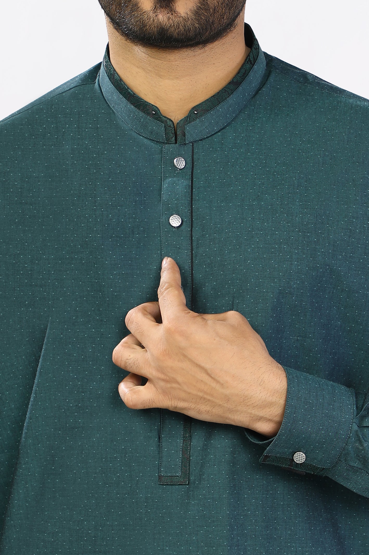 Green Cotton Mens Shalwar Kameez