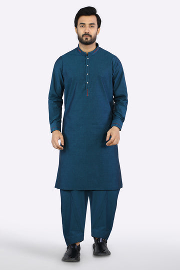 Blue Cotton Shalwar Kameez From Diners