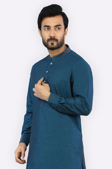 Blue Cotton Shalwar Kameez for mens