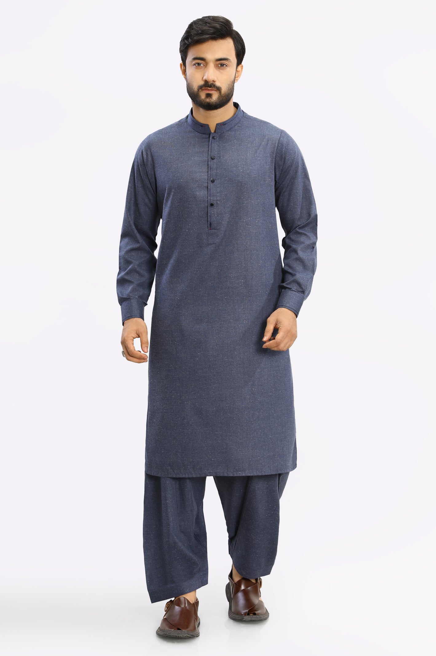 Dark Grey Wash & Wear Shalwar Kameez From Diners