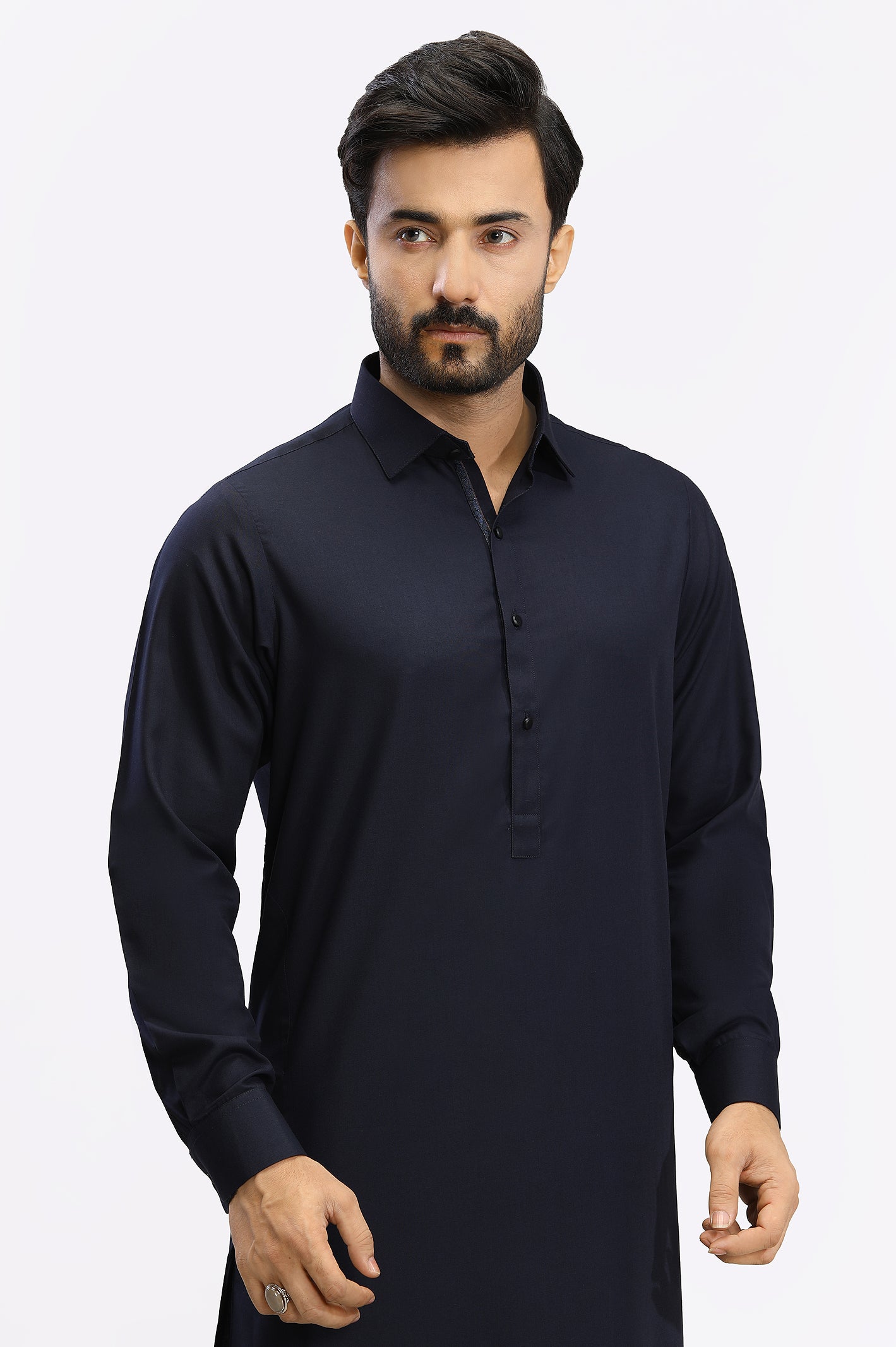 Navy Blue Wash & Wear Shalwar Kameez From Diners