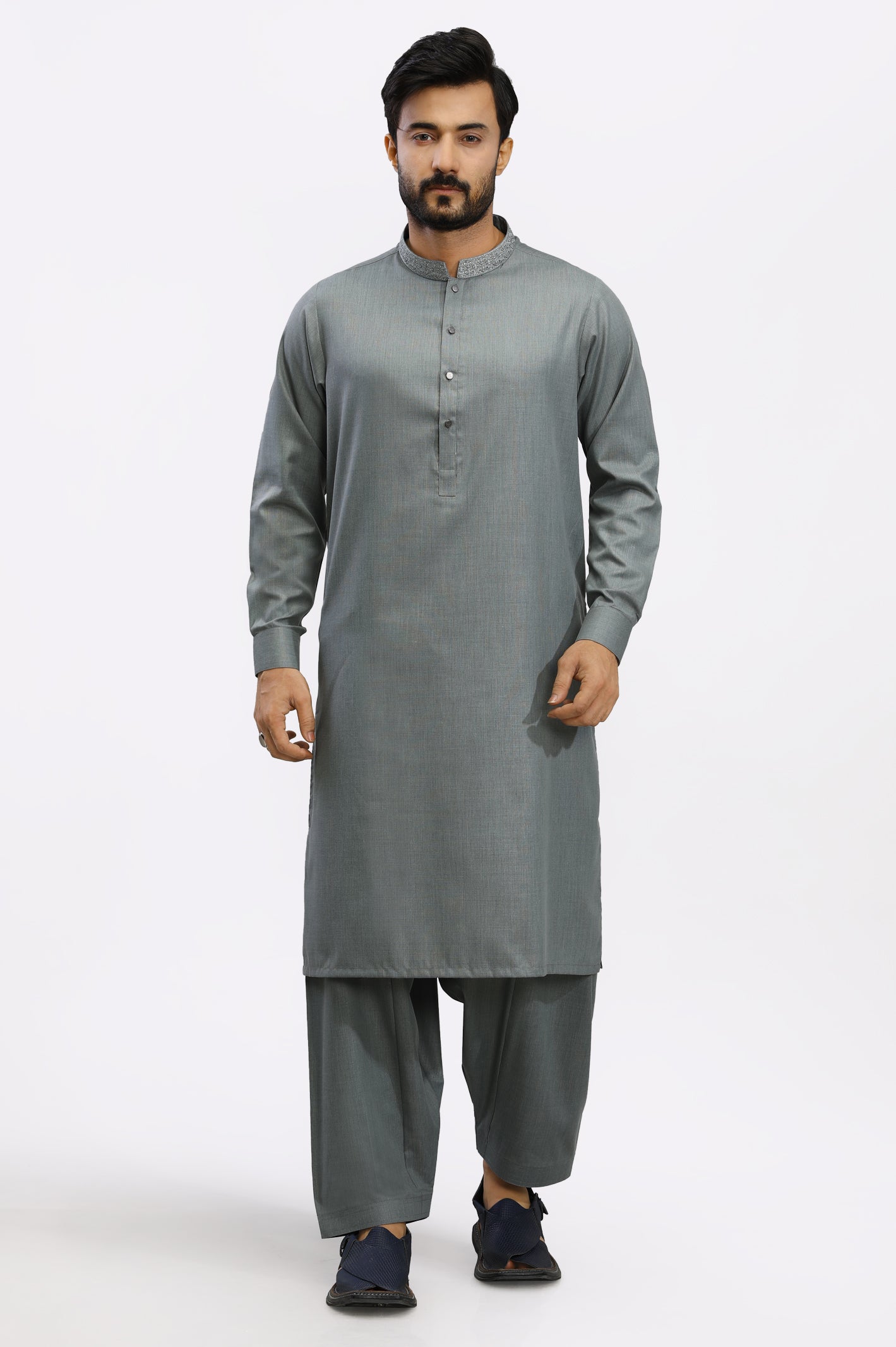 Grey Wash & Wear Shalwar Kameez From Diners