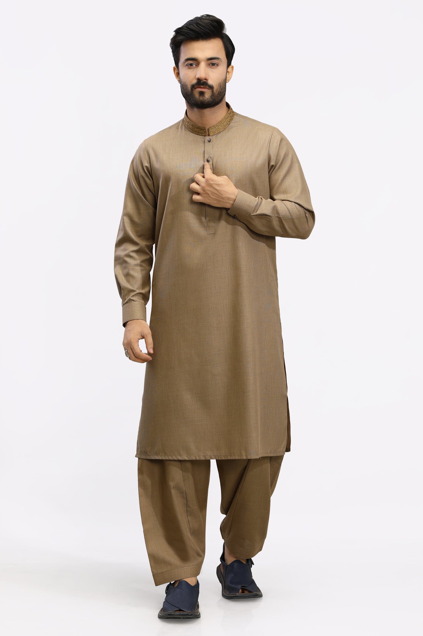 Mustard Wash & Wear Shalwar Kameez From Diners