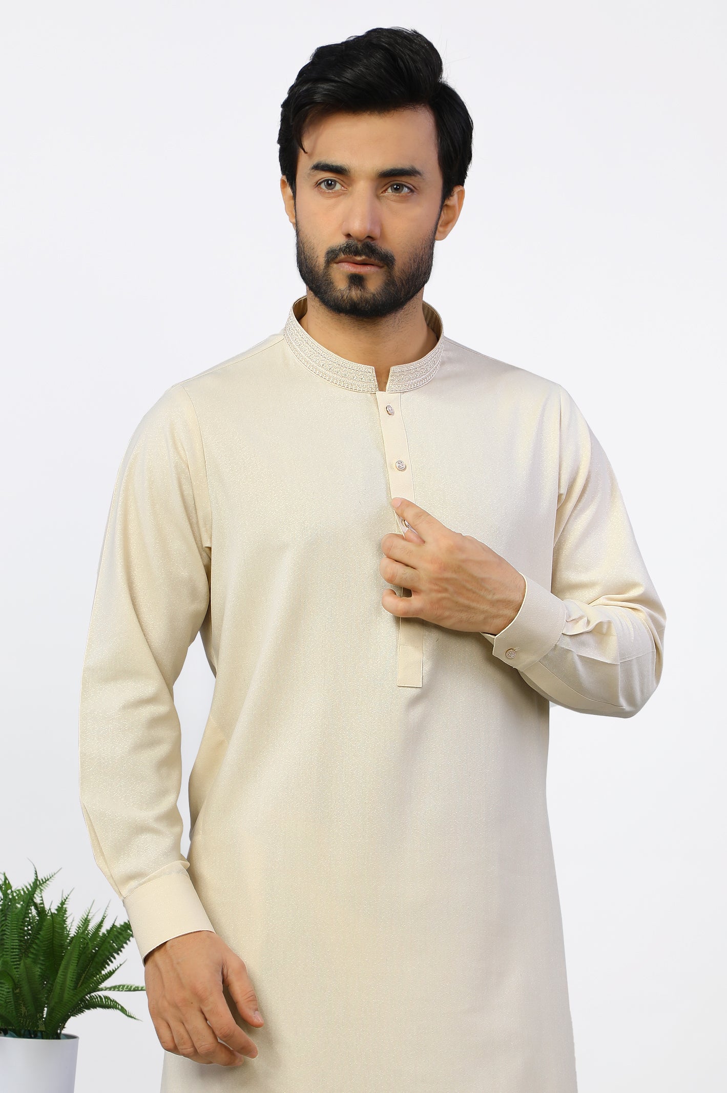 Fawn Wash & Wear Shalwar Kameez