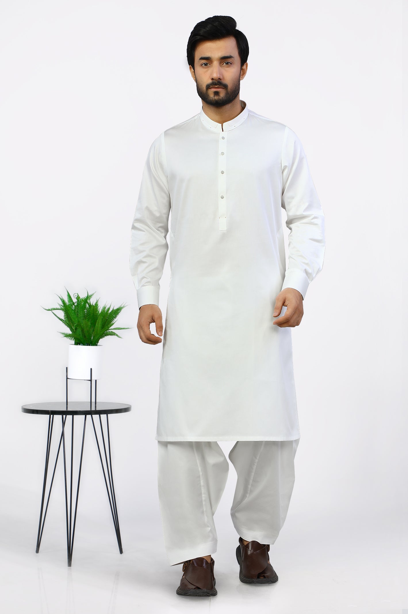 Off White Wash & Wear Shalwar Kameez From Diners