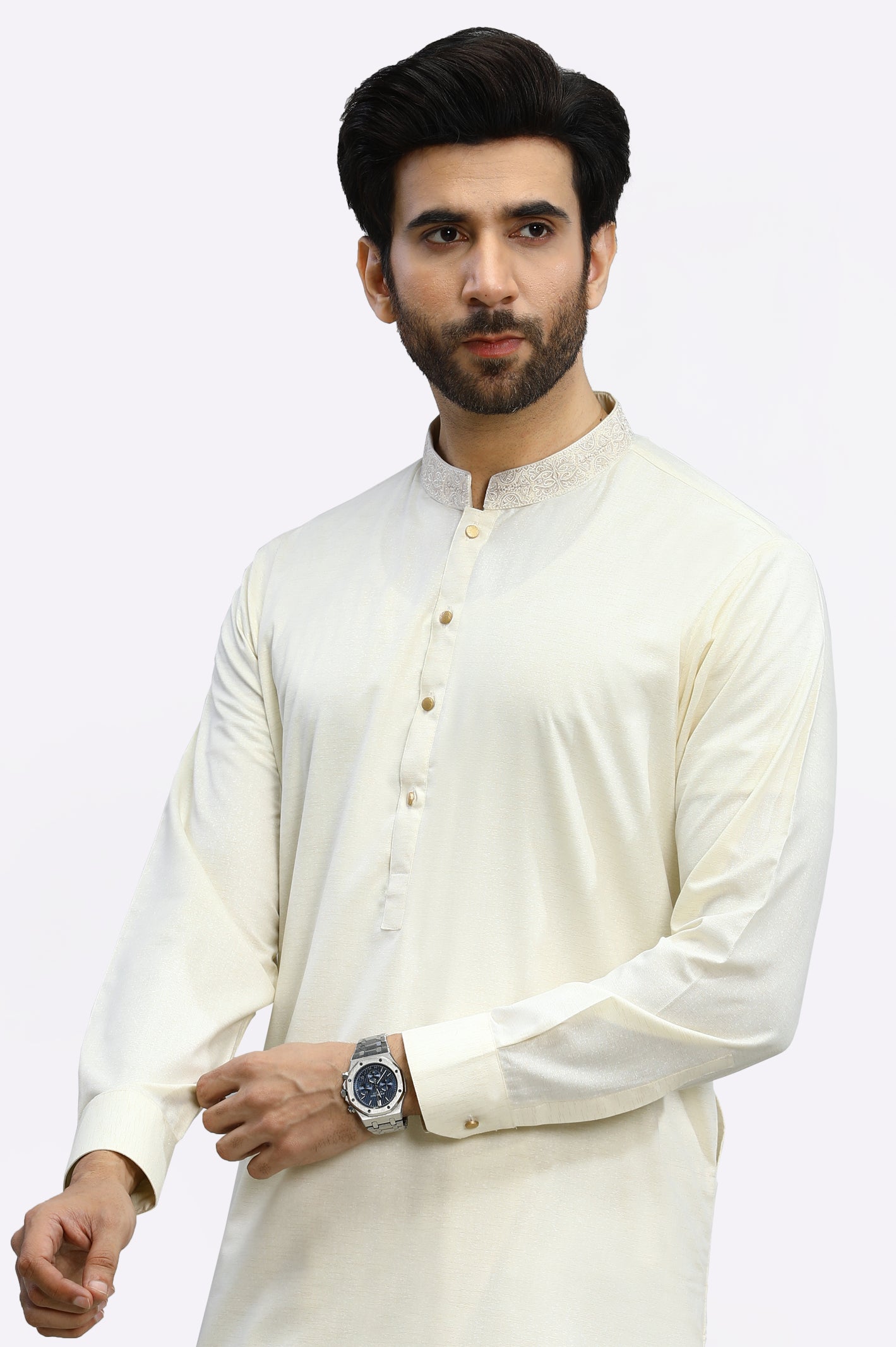 Cream Blended Shalwar Kameez – Diners Pakistan