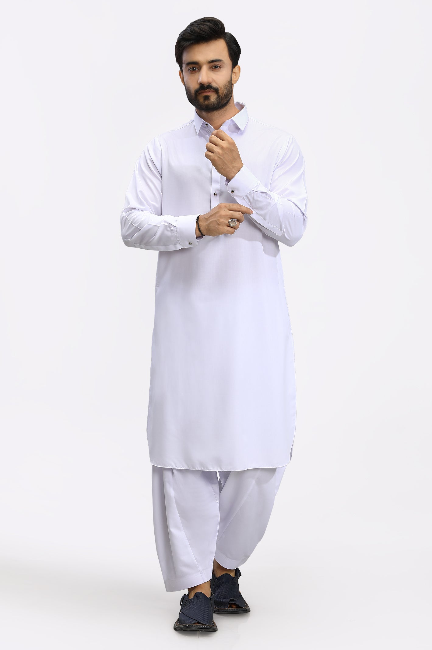 White Wash & Wear Shalwar Kameez From Diners