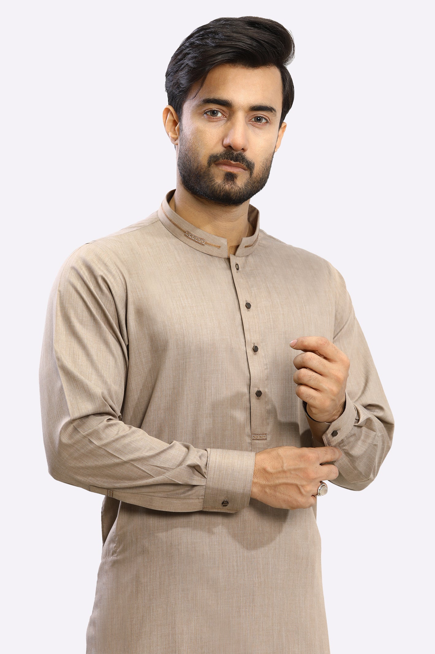 Brown Wash & Wear Shalwar Kameez From Diners